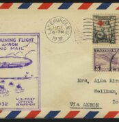 1932. США. Конверт. ????️ TACTICAL TRAINING FLIGHT U. S.S. AKRON CARRYING MAIL