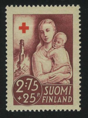 1941. Финляндия. Мать с ребенком. Красный крест