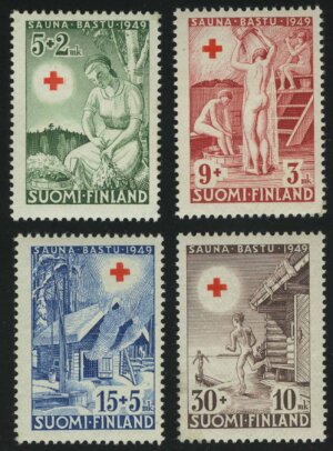 1949. Финляндия. "Красный крест. Сауна"
