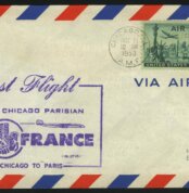 1953. США. Конверт. "FIRST FLIGHT • AIR FRANCE"