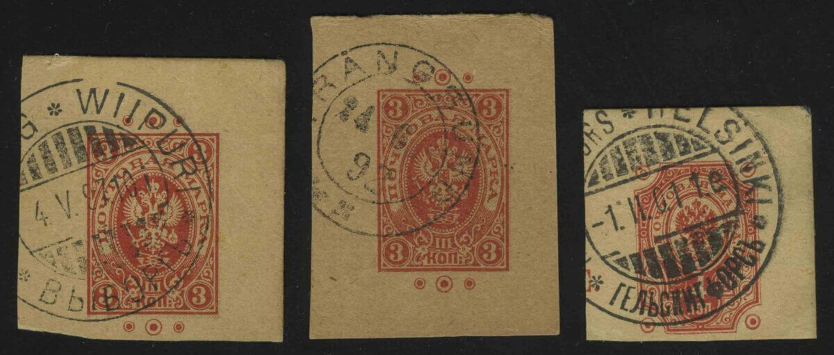 1891. Великое княжество Финляндское. Вырезки из почтовых карточек