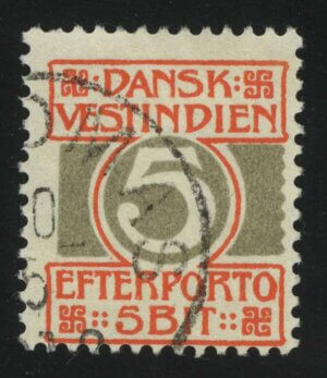1905. Датская Вест-Индия. Доплатные марки. Numeral Stamps. 5bit