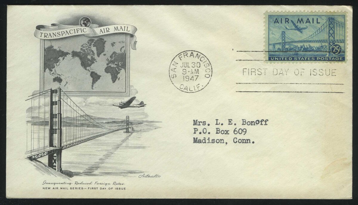 1947. США. Конверт. «Transpacific Air Mail • San Francisco»