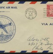 1937. США. Конверт. «Transpacific Air Mail • Washington»