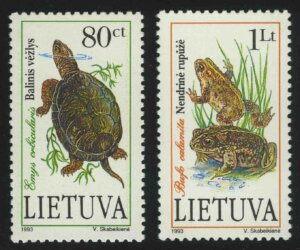 1993. Литва. Серия "Европейская прудовая черепаха, Болотная жаба"