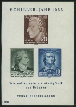 1955 The 150th Anniversary of the Death of Friedrich von Schiller