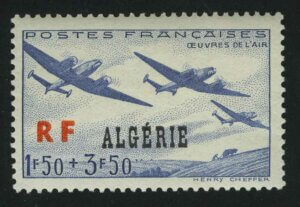 1945. Алжир. Выпуск "Французская почтовая марка 1945 года с надпечаткой "ALGERIE", "RF" красным"