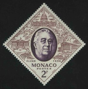 1956. Монако. International Stamp Exhibition FIPEX. Франклин Делано Рузвельт