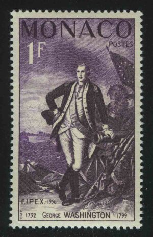 1956. Монако. Международная выставка почтовых марок FIPEX. Джордж Вашингтон (1732-1799)
