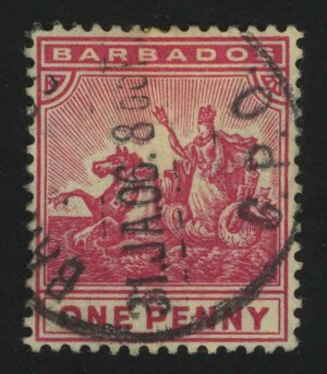 1892. Барбадос. Знак колонии, 1P