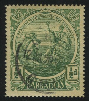 1921. Барбадос. Печать колонии. ½P