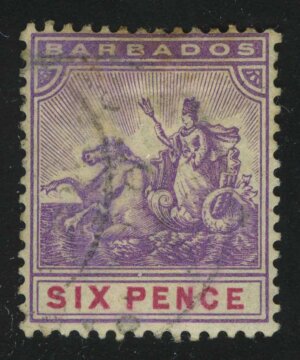 1892. Барбадос. Знак колонии, 6P