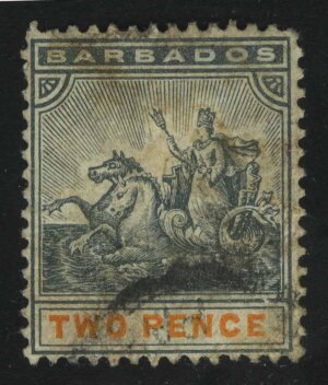 1899. Барбадос. Знак колонии, 2P