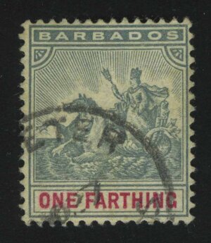 1896. Барбадос. Знак колонии, 1Fa