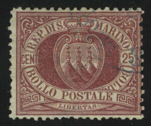 1890. Сан-Марино. Definitive 1877 1890. 25C