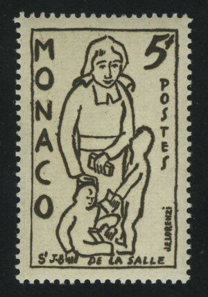 1954. Монако. 300-летие со дня рождения. Святой Жан Батист де ла Саль (1651-1719)
