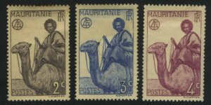 1938. Мавритания. Серия "Человек на верблюде (Camelus dromedarius)"