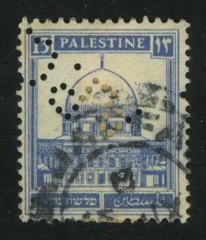 1927. Британская Палестина. Купол скалы, Иерусалим. 13M (перфины)