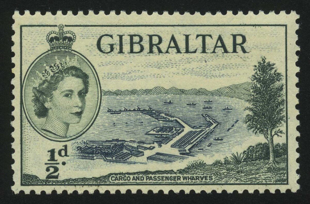 1953. Гибралтар. Грузовые и пассажирские причалы. Виды Гибралтара. ½P