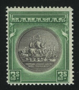 1930. Багамы. Герб Багамских островов. 3Sh