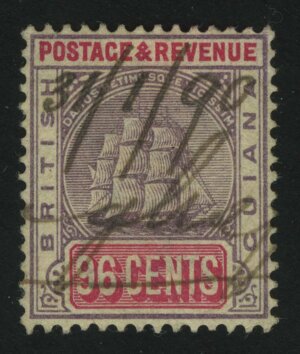 1889. Британская Гвиана. Парусное судно "Sandbach". 96C