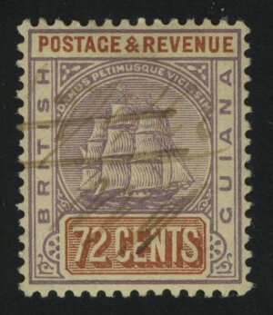 1889. Британская Гвиана. Парусное судно "Sandbach". 72C