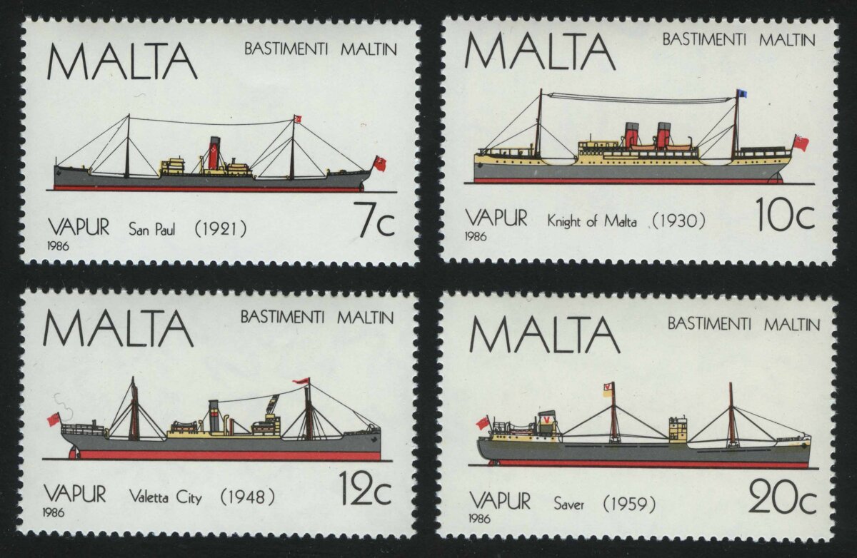 1986. Мальта. Серия "Мальтийские корабли"