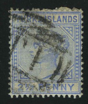 1893. Острова Теркс. Королева Виктория. 2½P