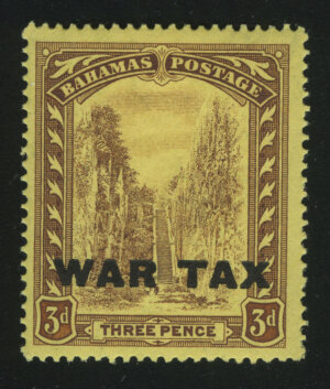 1918. Багамы. «Королевская лестница», надпечатка "WAR TAX"