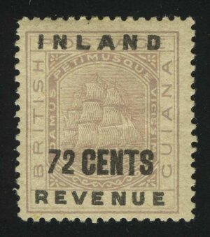 1889. Британская Гвиана. "Печать колонии" Надпечатка Inland Revenue, 72C