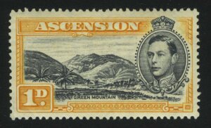 1938. Остров Вознесения. Король Георг VI, Зеленая гора. 1P