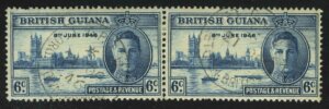 1946. Британская Гвиана. "Мир и победа. Король Георг VI и здание парламента, Лондон"