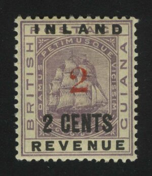 1889. Британская Гвиана. "Печать колонии", красная надпечатка, фискальная