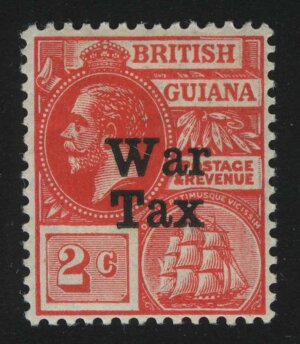 1918. Британская Гвиана. Военные налоговые марки. Король Георг V. 2C