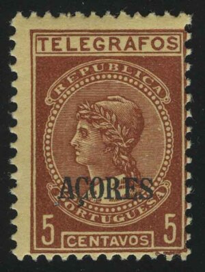 1922. Азорские острова. Почтовый и телеграфный налог. Надпечатка "AÇORES"
