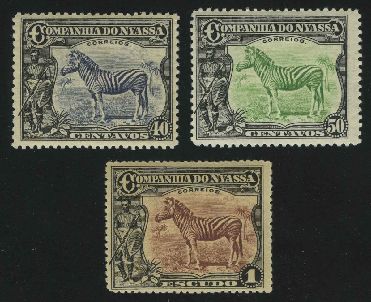1921. Ньяса. Серия "Равнинная зебра (Equus quagga)"